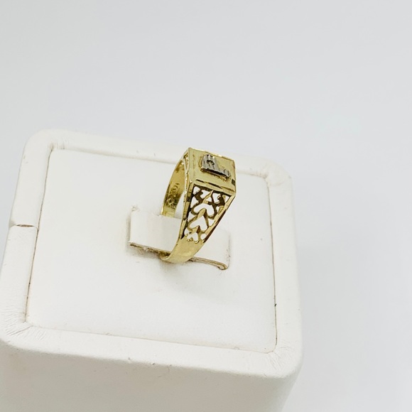 Real 10k solid Gold Initial letter P Size 6 - Picture 4 of 5